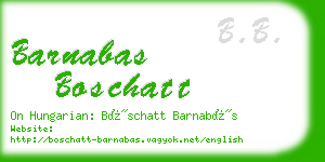 barnabas boschatt business card